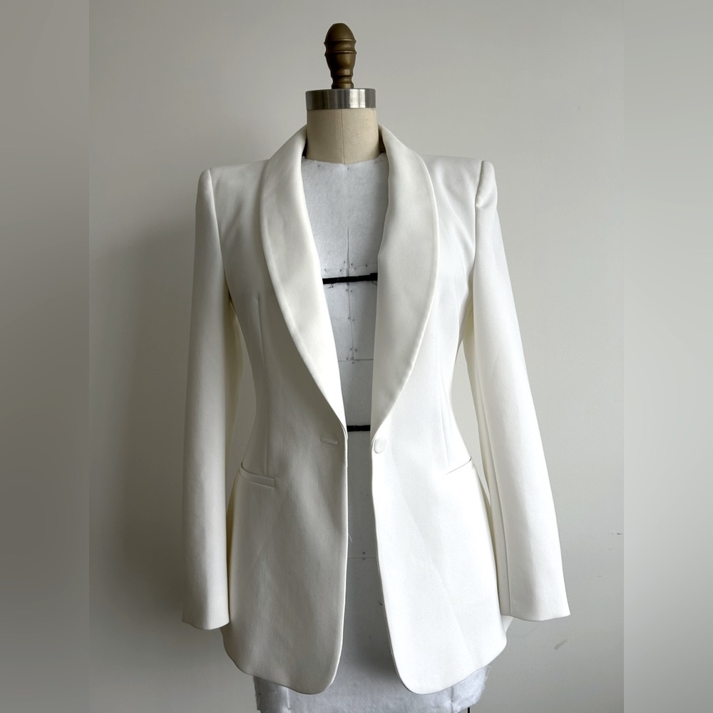 Zara white tuxedo blazer